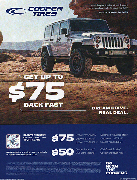 Cooper Promo for March 1 - April 30, 2023